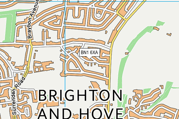 BN1 6XA map - OS VectorMap District (Ordnance Survey) BN1 6XA map - OS VectorMap District (Ordnance Survey)
