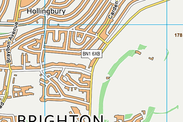 BN1 6XB map - OS VectorMap District (Ordnance Survey) BN1 6XB map - OS VectorMap District (Ordnance Survey)