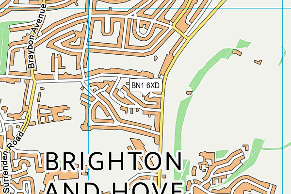 BN1 6XD map - OS VectorMap District (Ordnance Survey) BN1 6XD map - OS VectorMap District (Ordnance Survey)