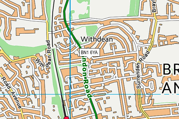 BN1 6YA map - OS VectorMap District (Ordnance Survey) BN1 6YA map - OS VectorMap District (Ordnance Survey)