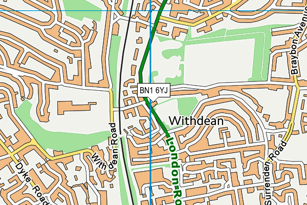 BN1 6YJ map - OS VectorMap District (Ordnance Survey) BN1 6YJ map - OS VectorMap District (Ordnance Survey)