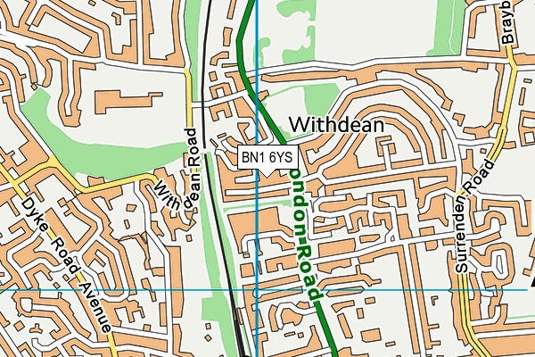 BN1 6YS map - OS VectorMap District (Ordnance Survey) BN1 6YS map - OS VectorMap District (Ordnance Survey)