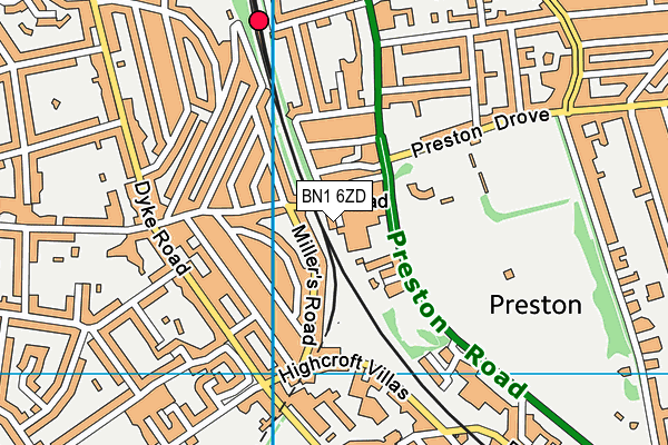 BN1 6ZD map - OS VectorMap District (Ordnance Survey) BN1 6ZD map - OS VectorMap District (Ordnance Survey)