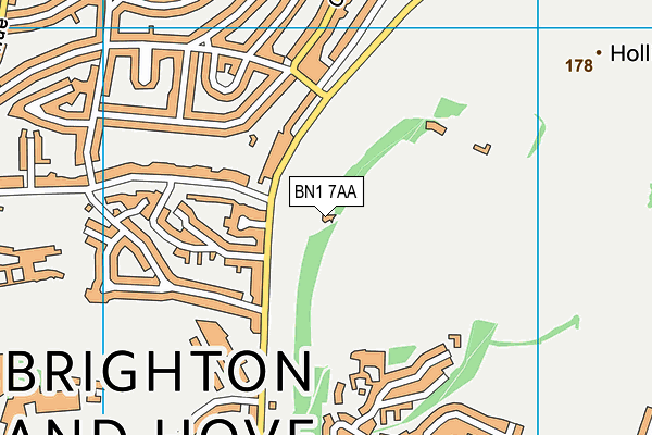 BN1 7AA map - OS VectorMap District (Ordnance Survey) BN1 7AA map - OS VectorMap District (Ordnance Survey)