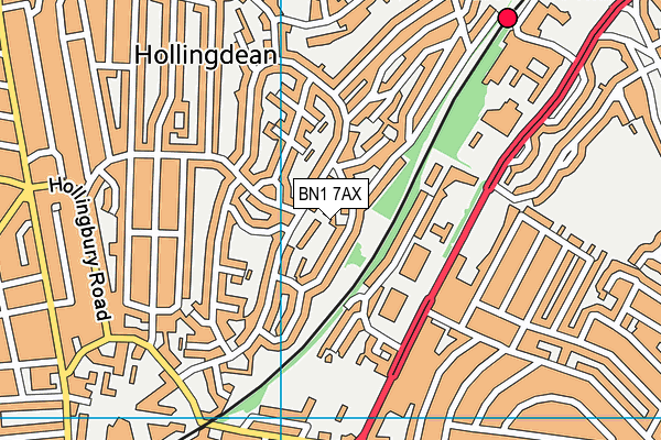 BN1 7AX map - OS VectorMap District (Ordnance Survey)