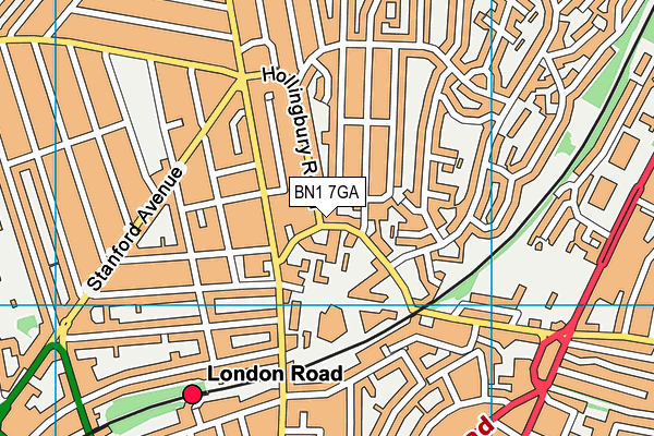 BN1 7GA map - OS VectorMap District (Ordnance Survey)
