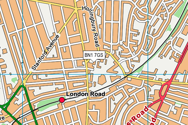 BN1 7GS map - OS VectorMap District (Ordnance Survey) BN1 7GS map - OS VectorMap District (Ordnance Survey)