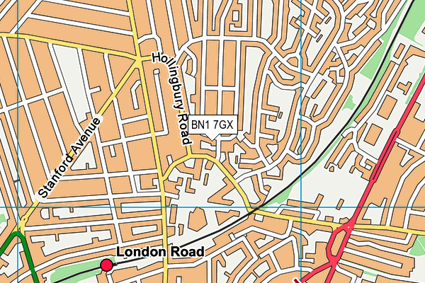 BN1 7GX map - OS VectorMap District (Ordnance Survey) BN1 7GX map - OS VectorMap District (Ordnance Survey)