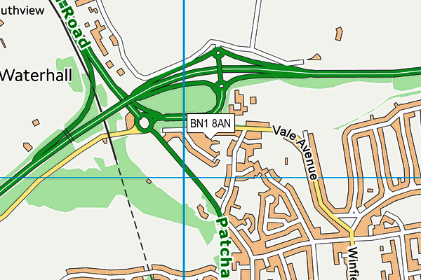 BN1 8AN map - OS VectorMap District (Ordnance Survey) BN1 8AN map - OS VectorMap District (Ordnance Survey)