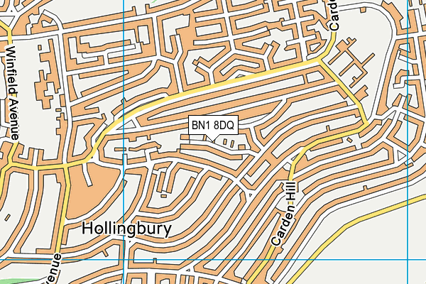 BN1 8DQ map - OS VectorMap District (Ordnance Survey)