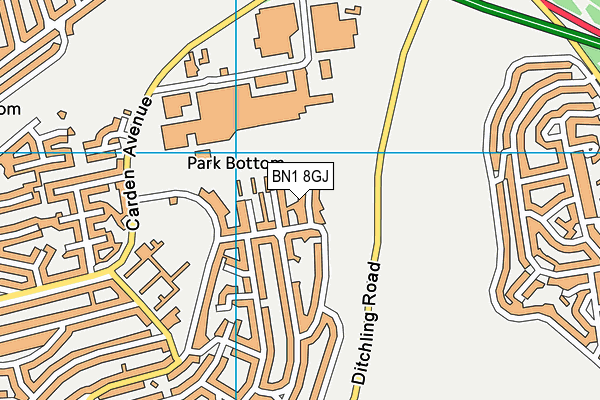 BN1 8GJ map - OS VectorMap District (Ordnance Survey) BN1 8GJ map - OS VectorMap District (Ordnance Survey)