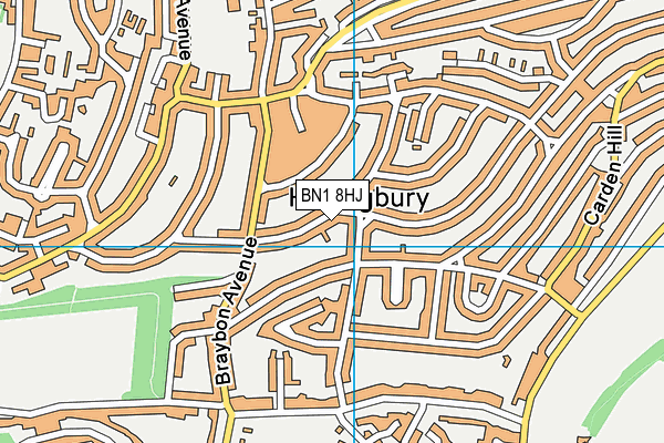 BN1 8HJ map - OS VectorMap District (Ordnance Survey) BN1 8HJ map - OS VectorMap District (Ordnance Survey)