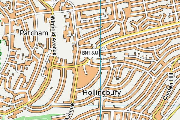 BN1 8JJ map - OS VectorMap District (Ordnance Survey)