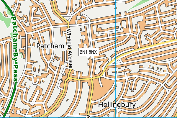BN1 8NX map - OS VectorMap District (Ordnance Survey) BN1 8NX map - OS VectorMap District (Ordnance Survey)