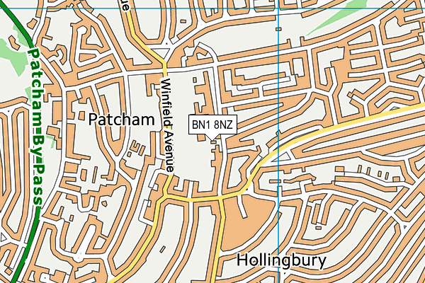 BN1 8NZ map - OS VectorMap District (Ordnance Survey) BN1 8NZ map - OS VectorMap District (Ordnance Survey)