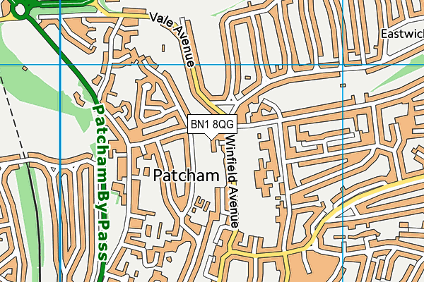BN1 8QG map - OS VectorMap District (Ordnance Survey)