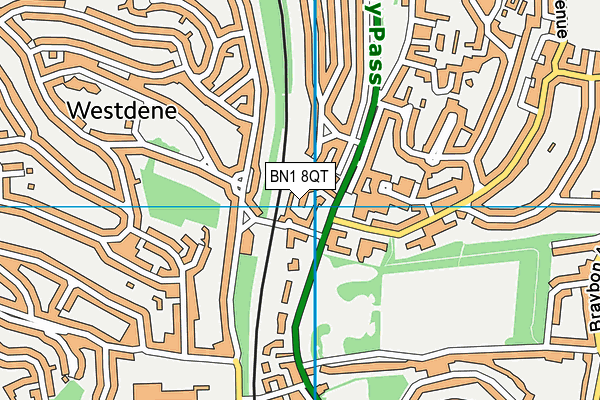BN1 8QT map - OS VectorMap District (Ordnance Survey) BN1 8QT map - OS VectorMap District (Ordnance Survey)