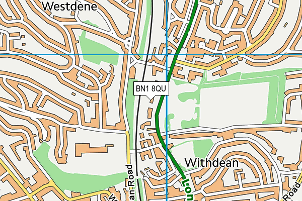 BN1 8QU map - OS VectorMap District (Ordnance Survey) BN1 8QU map - OS VectorMap District (Ordnance Survey)