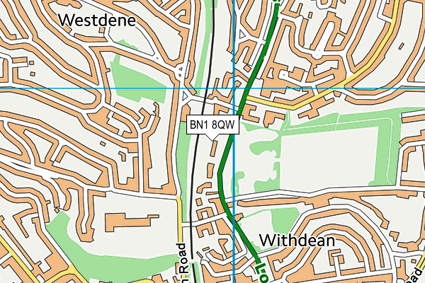 BN1 8QW map - OS VectorMap District (Ordnance Survey) BN1 8QW map - OS VectorMap District (Ordnance Survey)