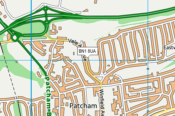 BN1 8UA map - OS VectorMap District (Ordnance Survey) BN1 8UA map - OS VectorMap District (Ordnance Survey)