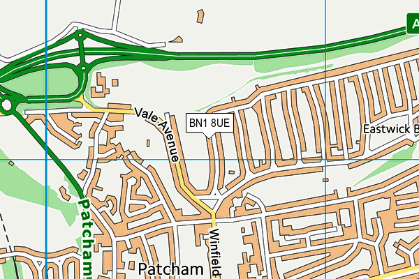 BN1 8UE map - OS VectorMap District (Ordnance Survey) BN1 8UE map - OS VectorMap District (Ordnance Survey)