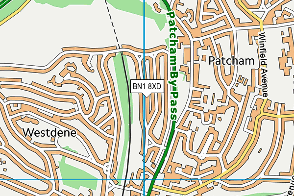 BN1 8XD map - OS VectorMap District (Ordnance Survey) BN1 8XD map - OS VectorMap District (Ordnance Survey)