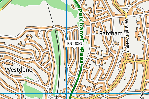 BN1 8XG map - OS VectorMap District (Ordnance Survey)