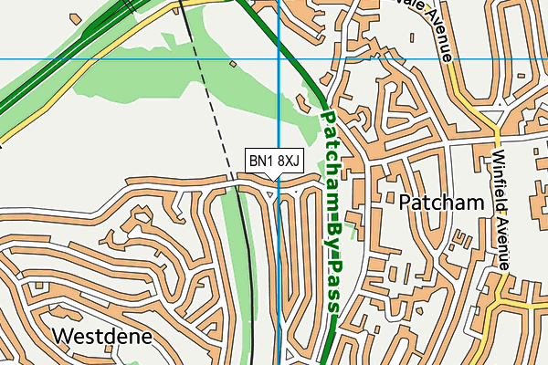 BN1 8XJ map - OS VectorMap District (Ordnance Survey) BN1 8XJ map - OS VectorMap District (Ordnance Survey)