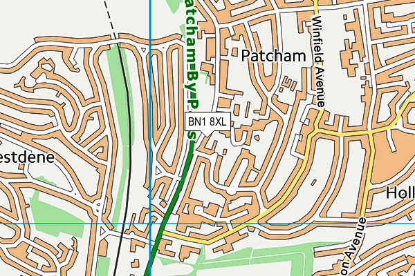 BN1 8XL map - OS VectorMap District (Ordnance Survey)