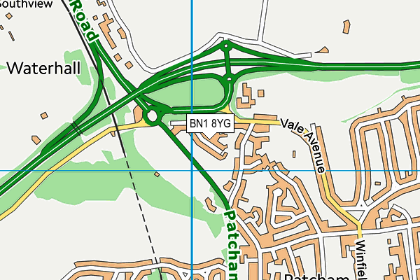 BN1 8YG map - OS VectorMap District (Ordnance Survey) BN1 8YG map - OS VectorMap District (Ordnance Survey)