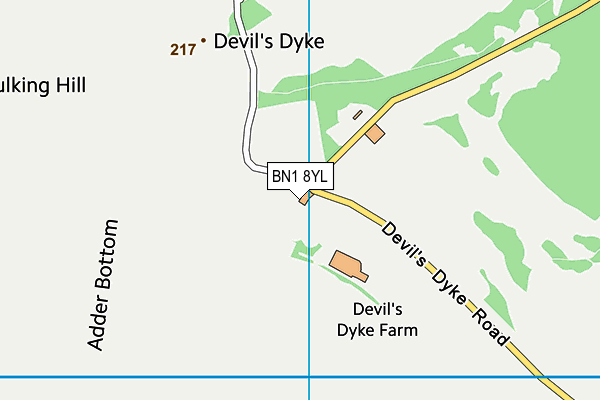 BN1 8YL map - OS VectorMap District (Ordnance Survey)