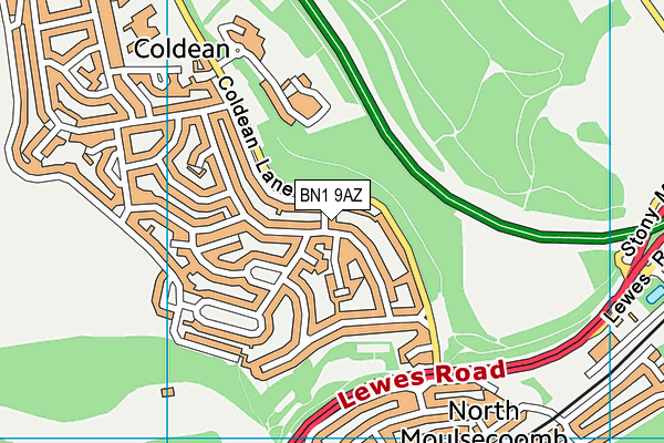 BN1 9AZ map - OS VectorMap District (Ordnance Survey) BN1 9AZ map - OS VectorMap District (Ordnance Survey)