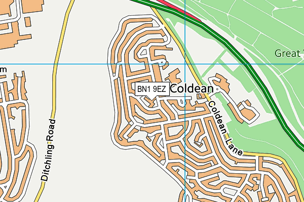 BN1 9EZ map - OS VectorMap District (Ordnance Survey)