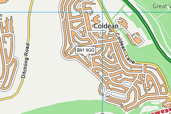BN1 9GG map - OS VectorMap District (Ordnance Survey) BN1 9GG map - OS VectorMap District (Ordnance Survey)