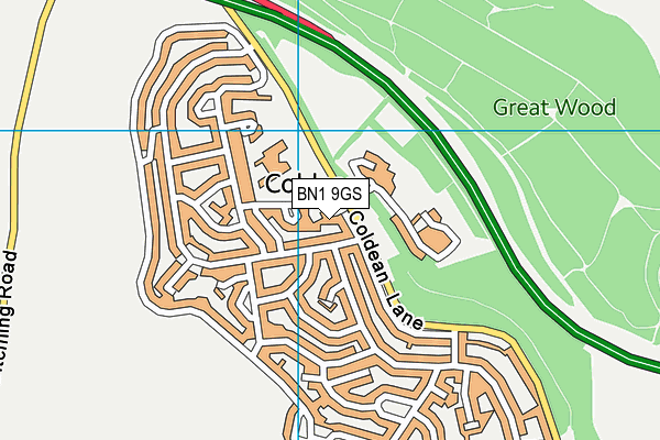 BN1 9GS map - OS VectorMap District (Ordnance Survey) BN1 9GS map - OS VectorMap District (Ordnance Survey)