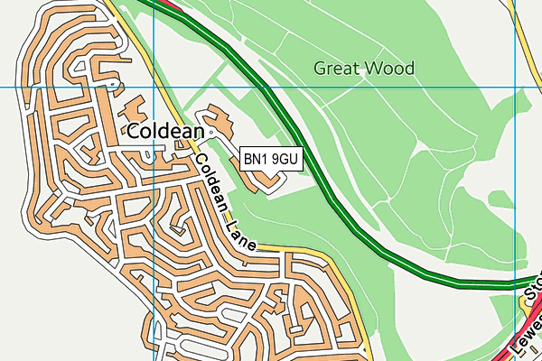 BN1 9GU map - OS VectorMap District (Ordnance Survey) BN1 9GU map - OS VectorMap District (Ordnance Survey)