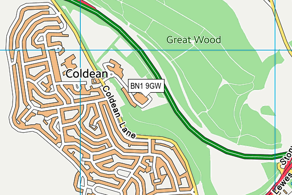 BN1 9GW map - OS VectorMap District (Ordnance Survey) BN1 9GW map - OS VectorMap District (Ordnance Survey)