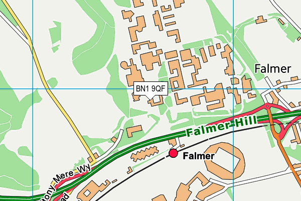 BN1 9QF map - OS VectorMap District (Ordnance Survey)