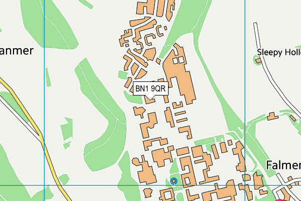 BN1 9QR map - OS VectorMap District (Ordnance Survey) BN1 9QR map - OS VectorMap District (Ordnance Survey)