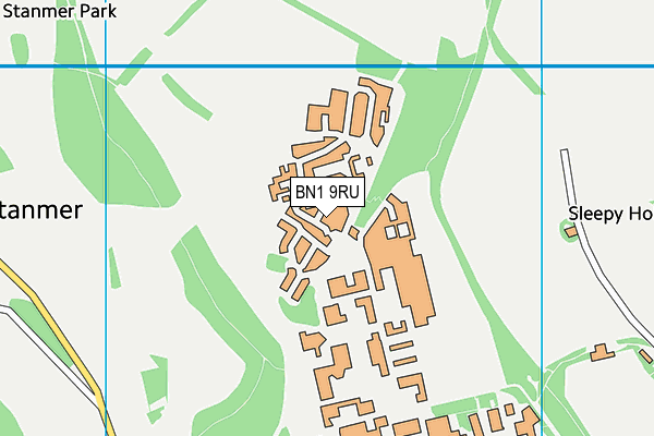 BN1 9RU map - OS VectorMap District (Ordnance Survey) BN1 9RU map - OS VectorMap District (Ordnance Survey)