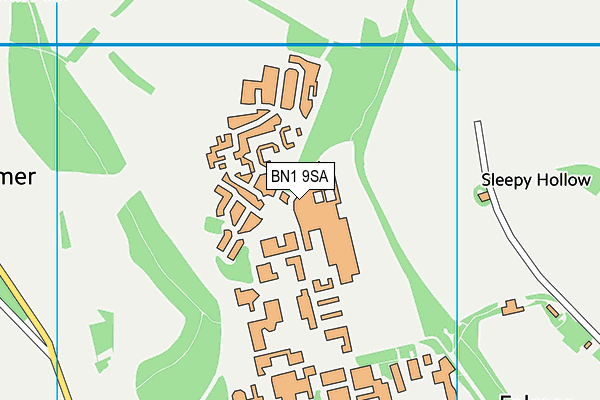 BN1 9SA map - OS VectorMap District (Ordnance Survey) BN1 9SA map - OS VectorMap District (Ordnance Survey)