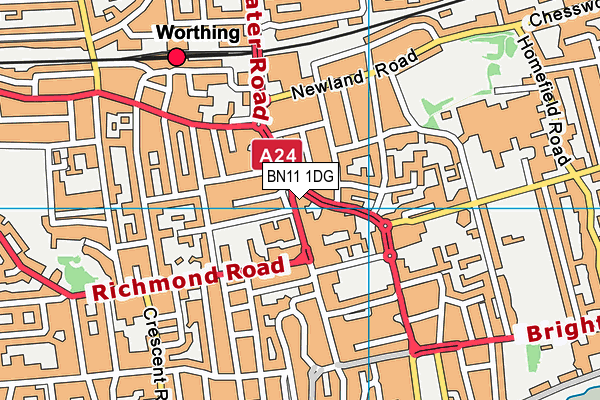 BN11 1DG map - OS VectorMap District (Ordnance Survey) BN11 1DG map - OS VectorMap District (Ordnance Survey)