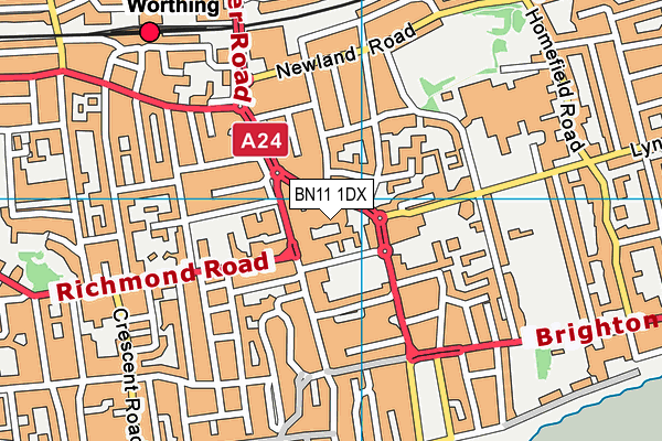 BN11 1DX map - OS VectorMap District (Ordnance Survey) BN11 1DX map - OS VectorMap District (Ordnance Survey)