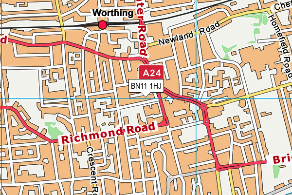 BN11 1HJ map - OS VectorMap District (Ordnance Survey) BN11 1HJ map - OS VectorMap District (Ordnance Survey)
