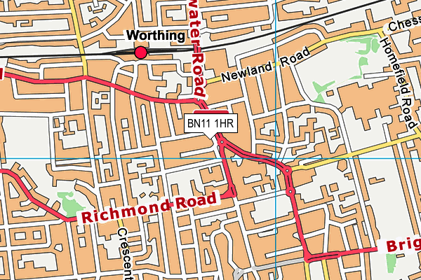 BN11 1HR map - OS VectorMap District (Ordnance Survey)