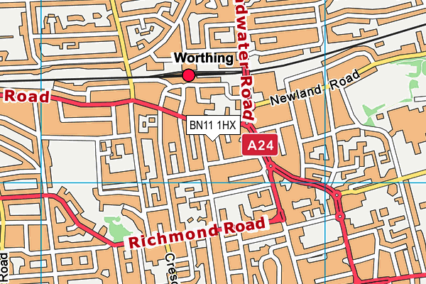 BN11 1HX map - OS VectorMap District (Ordnance Survey) BN11 1HX map - OS VectorMap District (Ordnance Survey)