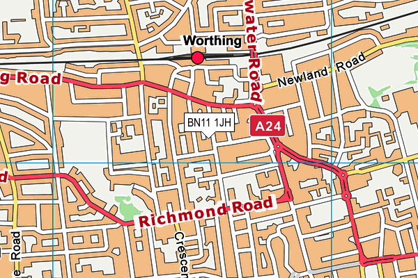 BN11 1JH map - OS VectorMap District (Ordnance Survey) BN11 1JH map - OS VectorMap District (Ordnance Survey)