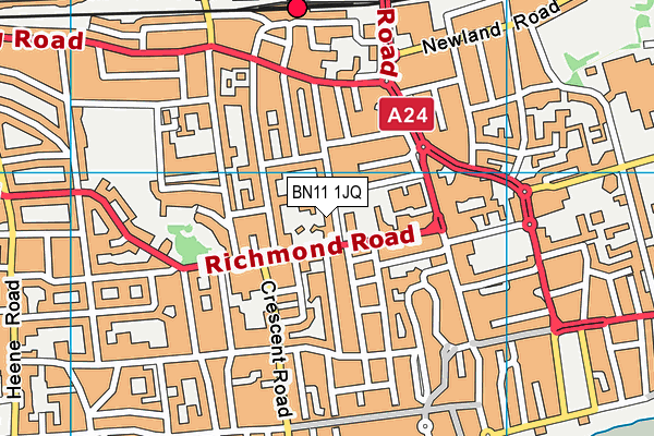 BN11 1JQ map - OS VectorMap District (Ordnance Survey) BN11 1JQ map - OS VectorMap District (Ordnance Survey)