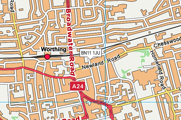 BN11 1JU map - OS VectorMap District (Ordnance Survey) BN11 1JU map - OS VectorMap District (Ordnance Survey)