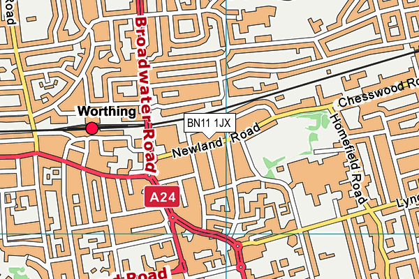 BN11 1JX map - OS VectorMap District (Ordnance Survey) BN11 1JX map - OS VectorMap District (Ordnance Survey)
